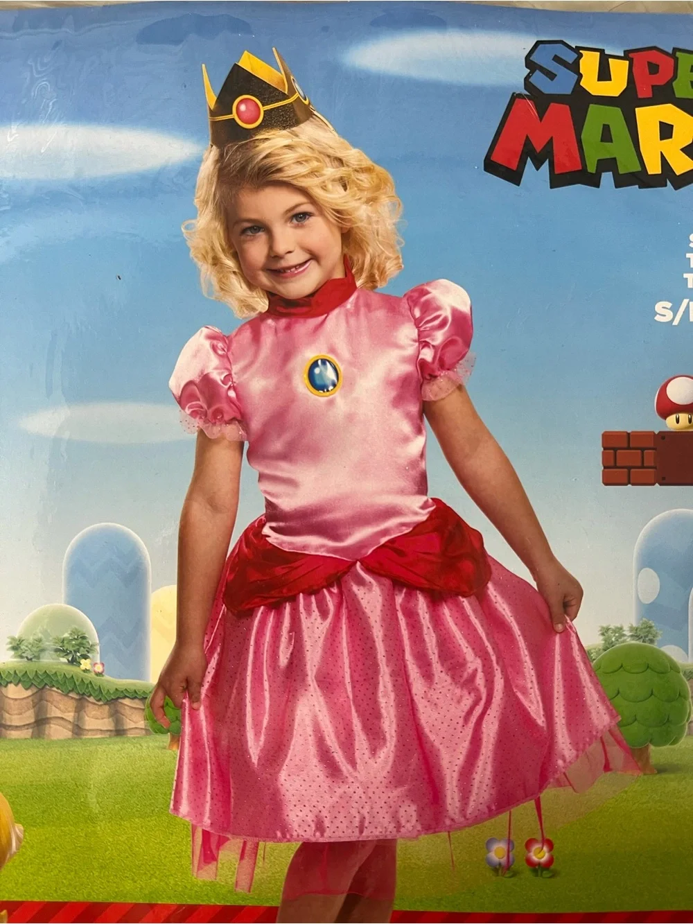 Nintendo Princess Peach Toddler Costume Pink NEW S 2T M 3T-4T Halloween Mario